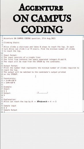 Accenture On campus coding questions 2023