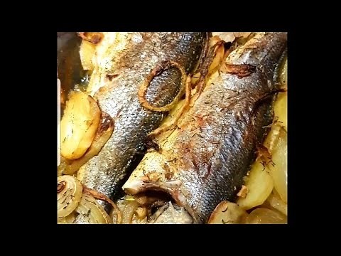 Poisson bar au four / robalo no forno
