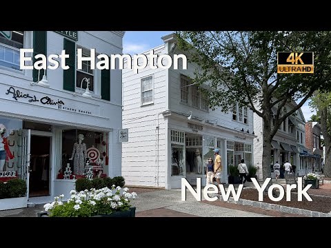 Walking East Hampton, New York [4K] : Main Street in East Hampton New York