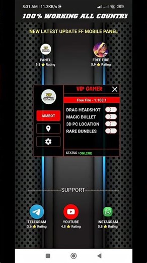 Free Fire Mod Menu Hack 🔥 | United Mod Menu V5 OB49 💀 | 100% Working All Device 🗿
