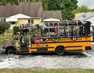 Students, driver escape school bus that burst into flames, police say