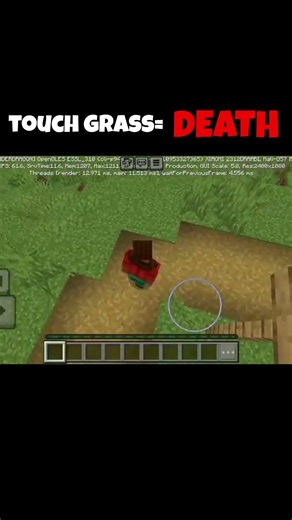 New minecraft command,touch grass=death.#minecraft #viral #gaming #memes #technogamerz #funny