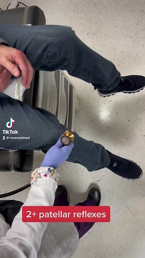 Reflexes are involuntary contractions of muscles in response to a stimulus and are classified as deep tendon, superficial, or pathologic (Hinkle, 2021). The most common reflexes tested are the deep tendon reflexes which include the biceps, triceps, brachioradialis, quadriceps (patellar), and Achilles (ankle). #josephinemoorecrnp #patellarreflexes #dotexaminer #reveredmed #reveredmedical #nursepractitionersoftiktok #littmannstethescope #dmvmedicalclinic #blackgirlbiztrain #drugtestingcenter #cdld