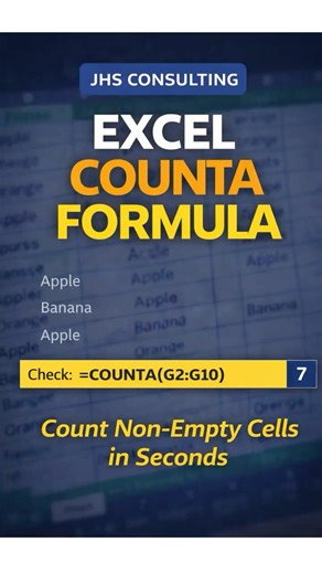 Excel COUNTA Formula 📊 | Count Non-Empty Cells in Seconds