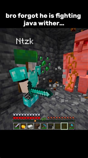 Bro forgot he is fighting JAVA wither #minecraft