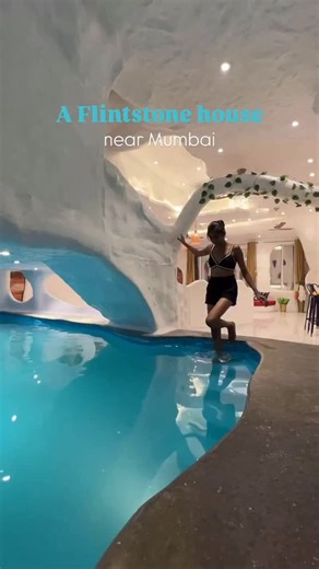 This unique villa is just 3 hours away from Mumbai! 😍 Villa Stonera, Igatpuri📍 5 Rooms | 20 Guests This Flintstone inspired cave villa is special because of its: ✨ Charming white stone facade ✨ Indoor pool, complete with a gracefully designed walkover bridge ✨ Thoughtfully designated spaces ✨ Outdoor firepit, where stories and warmth converge under the open sky Book this one-of-a-kind escape today! (Igatpuri, indoorpool, travel, TrendingReel, explore, near Mumbai, staycation, explore, uniqueho