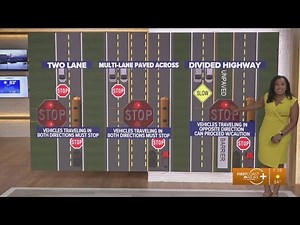 When can I pass a stopped school bus?