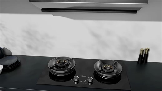 美的（Midea）【AK7/AK11/QD529 燃气灶】搭蒸汽洗烟机家用5.2KW大火力 双边定时灶天然气 防干烧双灶液化煤气灶 天然气12T 顶配款【AK7