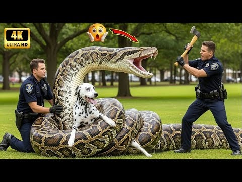 Beloved Puppy Rescued from A Giant Python Attack by A Brave Rescue Team