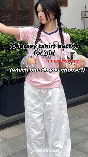 10 viral jersey tshirt outfits for girl must try 🎀#jerseytshirt #fashion #ootdguide #ytshorts #cute