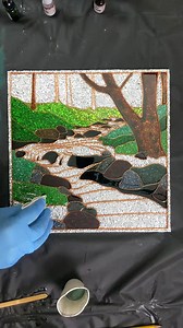 178K views · 3.4K reactions | Resin Art Woodland Stream. The foil gives a real depth to the sky and water that the camera doesnt pick up well. #resinarttemplate #mixedmediaart #resinart #artcreation | Pour Away Fluid Arts | Facebook