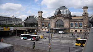 Dresden Hauptbahnhof, Main Entrance and Busy Street Traffic Stock Video - Video of journey, modern: 190258139