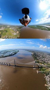 😱 CRUZÓ EL PUENTE ROSARIO - VICTORIA CON UN TRAJE DE ALAS El paracaidista Julián Ortiz (@JulianOrtiz.__) sobrevoló el Puente Rosario-Victoria y salió este terrible video. | Rosario3