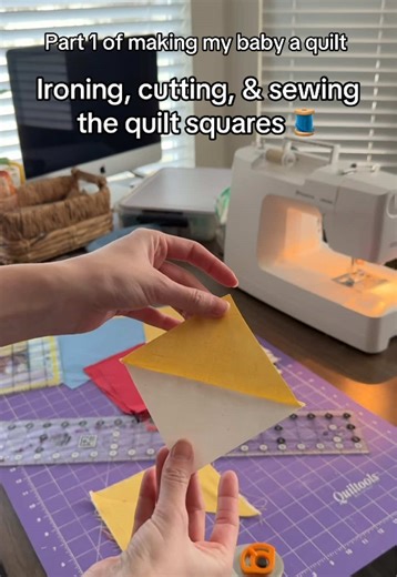 Creating a Baby Quilt: My First Triangle Squares