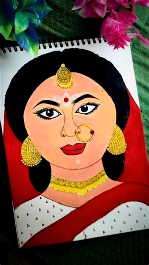 “লাল শাড়িতে বাঙালি কনে ❤️ Bengali Bride Drawing #shorts #viralshorts #art #bengalibou
