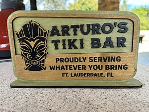 Personalized Wood Tiki Bar Sign, Custom Outdoor Bar Decor, 6x10, Self-standing - Etsy