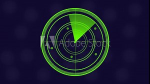 Radar Scanning loop. Radar screen animation. Signal transmitted sonar radar. Looped animation radar icon on a transparent background