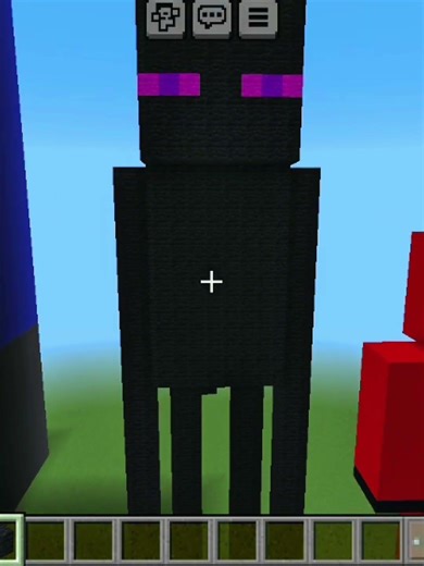 Minecraft game but I build a statue of ender man #minecraft #gaming #shorts #statueofenderman