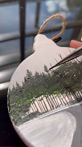 DIY winter landscape painted ornament 🌲 #MakeItWithMichaels 🎥: @brellian_official on IG Shop painting supplies here: http://spr.ly/6182JaSpq | Michaels Stores
