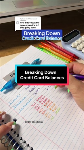 Replying to @Rox996Roxanne this is how you break your credit card balances down into smaller goals! #credit #score #tips #creditcard #card