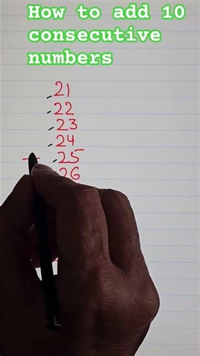 How to add 10 consecutive numbers #maths #shorts #shortsfeed #mathapp