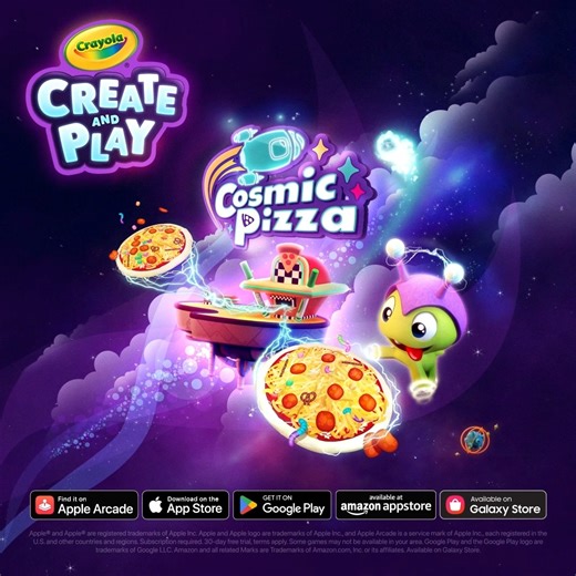 25 reactions |  Ready for an out-of-this-world pizza party? Create a pizza in the brand-new Cosmic Pizza activity in Crayola Create & Play, the official Crayola creativity app! Now also available on the Samsung Galaxy Store. Download today: https://bit.ly/3pcjUgk | Crayola | Facebook