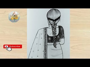 Backside Woman Drawing for Beginners ll Woman Drawing step by step ll Backside lady Drawing