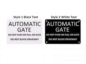 Automatic Gate Acrylic Sign: Do Not Block Driveway - Etsy Australia