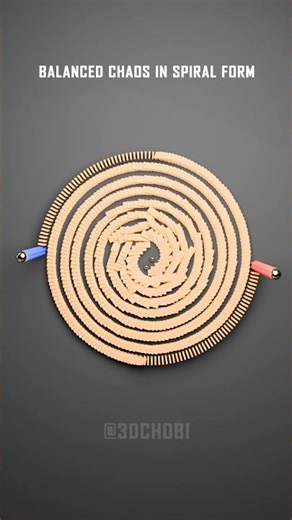 Watch Satisfying Domino Effect in opposite Direction Cause Demolition of Colorful Pillar #satisfying