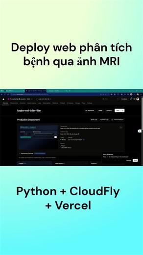 Sử dụng Cloudfly deploy mô hình AI lên web. Bài toán phân loại bệnh qua ảnh MRI tích hợp chatbot hỗ trợ #ai #python #computervision #programming #machinelearning