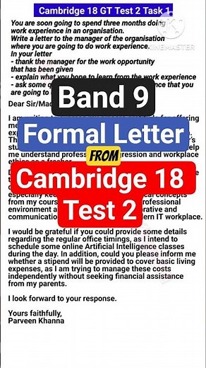 Band 9 Formal Letter from Cambridge 18 Test 2 #ieltsband9 #ieltsletter #ieltswriting