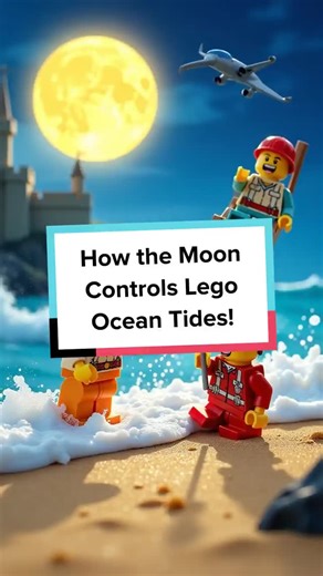 Brickstory on Instagram: "Lego minifigs hit the beach to reveal how the Moon makes tides rise and fall! Science has never been this funny. #LegoScience #TidesExplained #MoonMagic #Brickology #LearnWithLego"