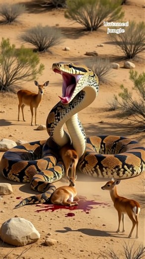 Giant Python Attacks Deer in the Jungle | Intense Battle for Survival #animals #lion #zoo #deer