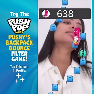 You and Pushy are always in cahoots, even in the AR world 👯‍♂️ Try Pushy’s Backpack Bounce Game and let us know your high score! ‼️💯 | Push Pop