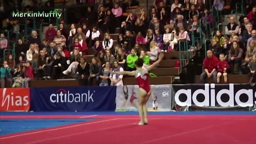 Italian Gymnast wardrobe malfunction floor routine