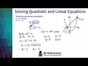Solving Quadratic and Linear Simultaneous Equations through Substitution