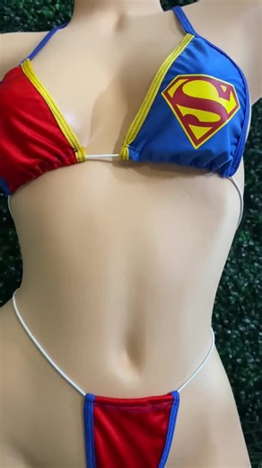 Halloween Inspired Superwoman Superhero Bikini Thong Set Exotic Dancewear Swimwear - Etsy