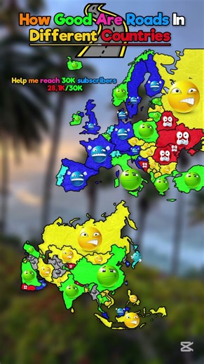 How good are roads in different countries #europe #geoportal #map #mapguide #geography #mapping