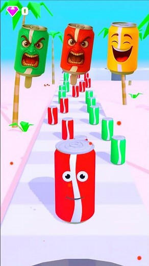 Juice Run - Lvl 288 Yellow vs Red vs Green Juice Can 🍹Who Will Win❓ #shorts #games #juicerun