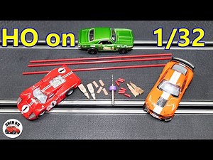Make HO slot cars race on 1/32 track