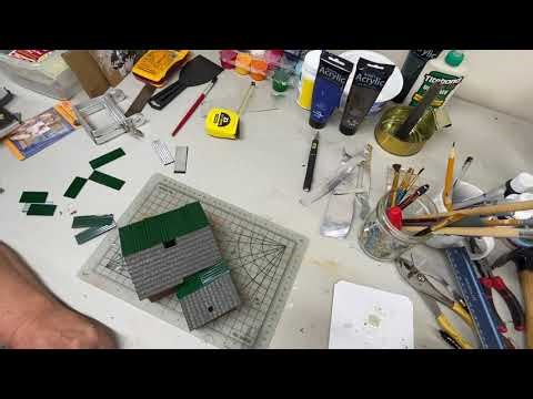 Corrugated roofing for budget railroading.