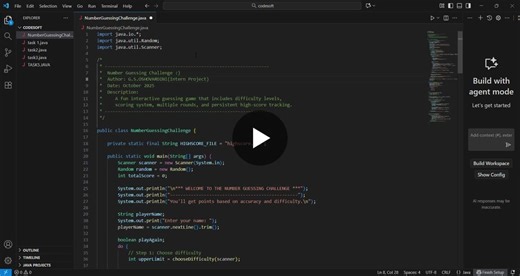 #java #programming #project #codingchallenge #learningbydoing #softwaredevelopment #codesoft #visualstudiocode #numberguessinggame | OSHOVARDINI G.S