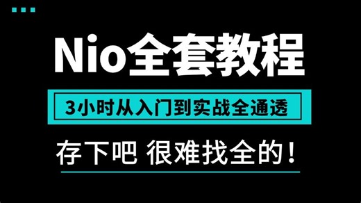 这绝对是2026讲的最好的Nio全套教程（Nio三板斧）从基础到深入案例教程，手把手带你分分钟搞定Netty！，2小时刷完让你少走99%的弯路！