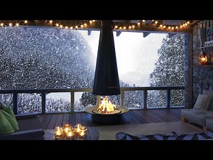 Heavy snowfall in a small village in the valley