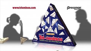 Pressman Tri-Ominos - Deluxe Edition Triangular Tiles with Brass Spinners, 5"