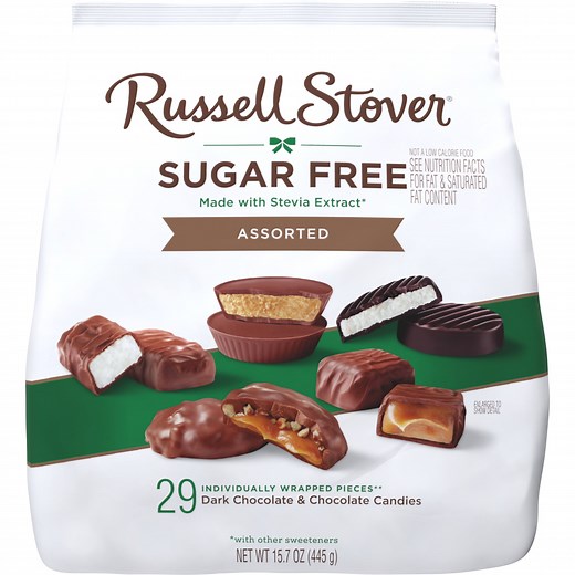 RUSSELL STOVER Sugar Free Assorted Chocolate Candy, 15.7 oz. bag