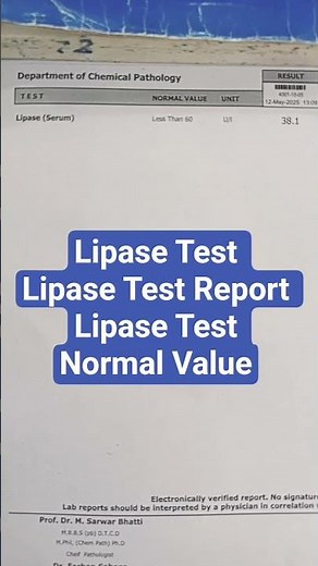 Lipase test Lipase test report Lipase test normal range