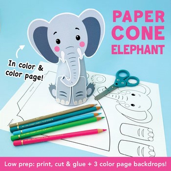 Cut and Paste Elephant Craft | DIY Zoo Animal Activity for Pre-K & Kindergarten