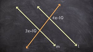 Using alternate exterior angles to show lines are parallel
