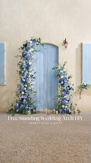 1.3M views · 34K reactions | This French Blue & White free-standing arch will be the perfect backdrop for your wedding vows, photo ops, or grand reception entrance. Send this to a bride who you know will love it! 懶 #frenchblueandwhite #weddingarch #weddingvows #photoops #receptionentrance #weddingbackdrop #weddinginspiration #weddingdecor #weddingideas #lingsmoment #sharethelove | Ling's moment | Facebook